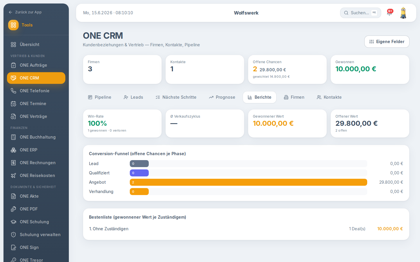 Berichte in crm
