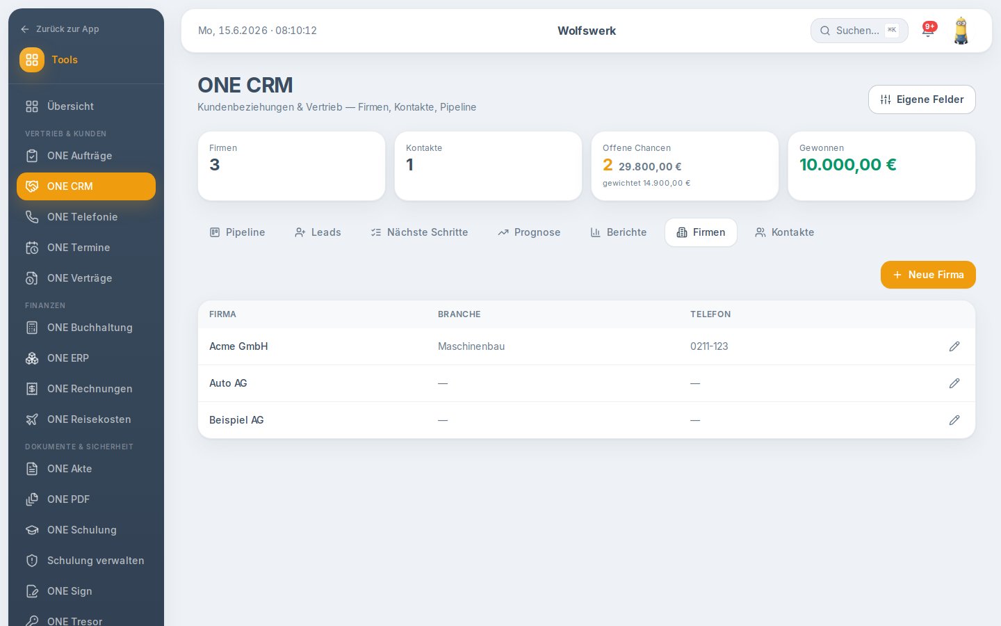 Firmen in crm