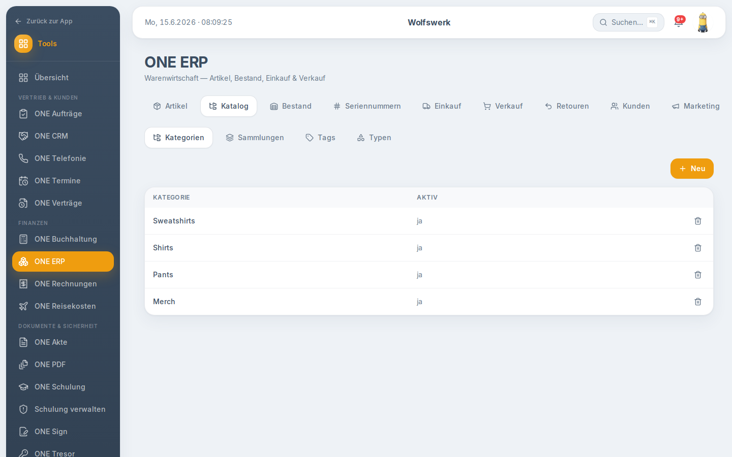 Katalog in erp