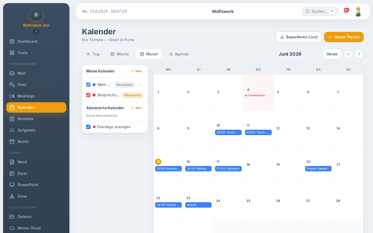 Monat in kalender